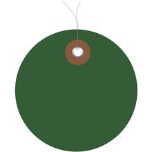 2" Green Plastic Circle Tags - Pre-Wired