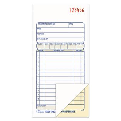 View larger image of 2-Part Sales Book, 12 Lines, Two-Part Carbon, 3.38 x 6.69, 50 Forms Total
