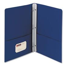 2-Pocket Folder With Tang Fastener, 0.5" Capacity, 11 X 8.5, Dark Blue, 25/box