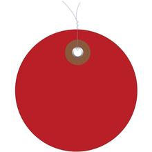 2" Red Plastic Circle Tags - Pre-Wired
