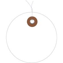 2" White Plastic Circle Tags - Pre-Wired