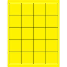 2 x 2" Fluorescent Yellow Rectangle Laser Labels