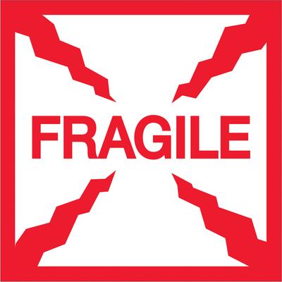 View larger image of 2 x 2" - "Fragile" Labels