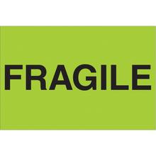 2 x 3" - "Fragile" (Fluorescent Green) Labels