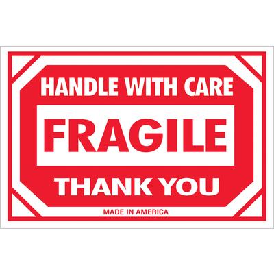 View larger image of 2 x 3" - "Fragile - Handle With Care" Labels