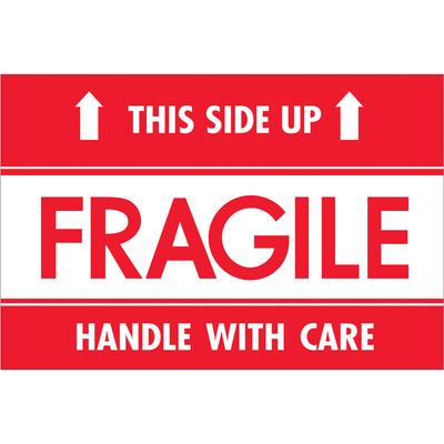 View larger image of 2 x 3" - "Fragile - This Side Up - HWC" Labels