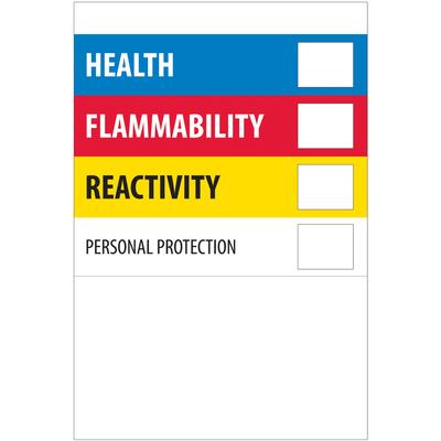 View larger image of 2 x 3" - "Health Flammability Reactivity"