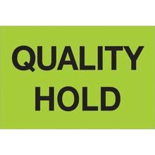 2 x 3" - "Quality Hold" (Fluorescent Green) Labels