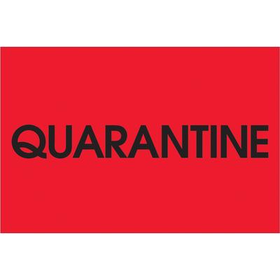 View larger image of 2 x 3" - "Quarantine" (Fluorescent Red) Labels