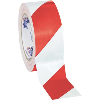 View larger image of 2" x 36 yds. Red/White Tape Logic® Striped Vinyl Safety Tape