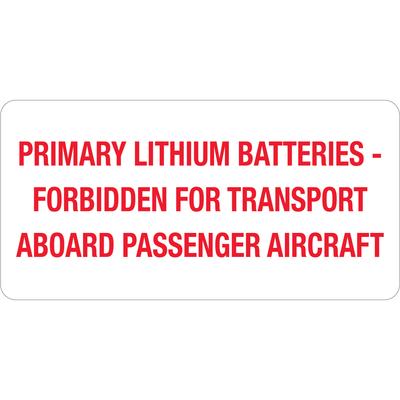 View larger image of 2 x 4" - "Primary Lithium Batteries" Labels