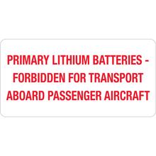 2 x 4" - "Primary Lithium Batteries" Labels