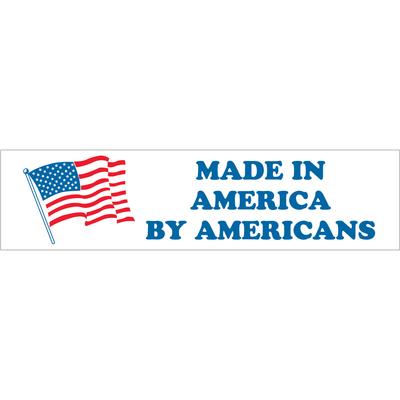 View larger image of 2 x 8" - "Made in America by Americans" Labels