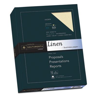 View larger image of 25% Cotton Linen Business Paper, 32 lb, 8.5 x 11, Ivory, 250/Pack