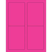 3 1/2 x 5" Fluorescent Pink Rectangle Laser Labels