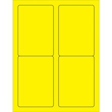 3 1/2 x 5" Fluorescent Yellow Rectangle Laser Labels