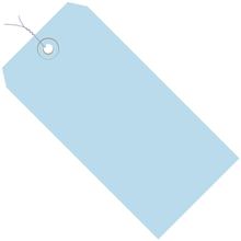 3 1/4 x 1 5/8" Light Blue 13 Pt. Shipping Tags - Pre-Wired