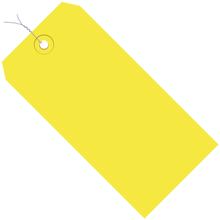3 1/4 x 1 5/8" Yellow 13 Pt. Shipping Tags - Pre-Wired