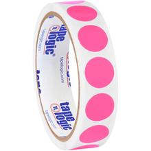 3/4" Fluorescent Pink Inventory Circle Labels