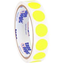 3/4" Fluorescent Yellow Inventory Circle Labels