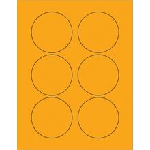 3" Fluorescent Orange Circle Laser Labels