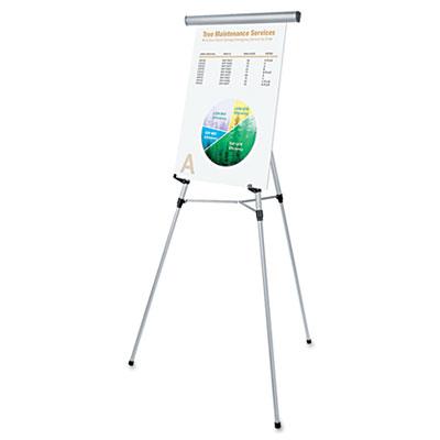 View larger image of 3-Leg Telescoping Easel with Pad Retainer, Adjusts 34" to 64", Aluminum, Silver