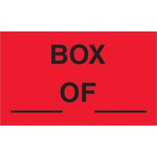 3 x 5" - "Box ___ of ___" (Fluorescent Red) Labels