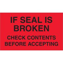 3 x 5" - "Check Contents Before Accepting" (Fluorescent Red) Labels