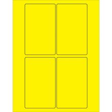 3 x 5" Fluorescent Yellow Rectangle Laser Labels