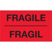 3 x 5" - "Fragil" (Fluorescent Red) Bilingual Labels