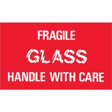 3 x 5" - "Fragile - Glass - Handle With Care" Labels