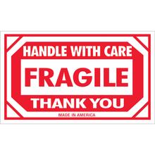 3 x 5" - "Fragile - Handle With Care" Labels