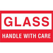 3 x 5" - "Glass - Handle With Care" Labels