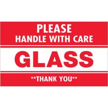 3 x 5" - "Glass - Please Handle With Care" Labels