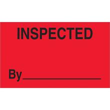 3 x 5" - "Inspected By" (Fluorescent Red) Labels