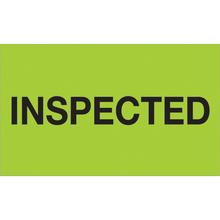 3 x 5" - "Inspected" (Fluorescent Green) Labels