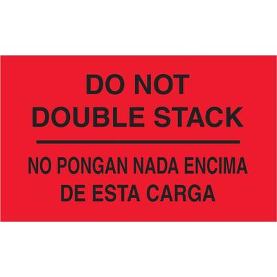 View larger image of 3 x 5" - "No Pongan Nada Encima De Esta Carga" (Fluorescent Red) Bilingual Labels