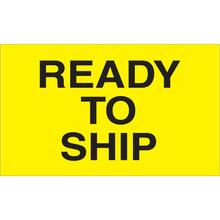 3 x 5" - "Ready to Ship" (Fluorescent Yellow) Labels