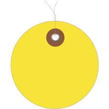 3" Yellow Plastic Circle Tags - Pre-Wired