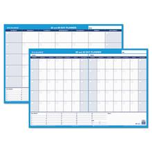 30/60-Day Undated Horizontal Erasable Wall Planner, 36 X 24, White/blue Sheets, Undated