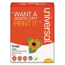 30% Recycled Copy Paper, 92 Bright, 20lb, 8.5 x 11, White, 500 Sheets/Ream, 10 Reams/Carton