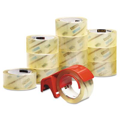 View larger image of 3750 Commercial Grade Packaging Tape with DP300 Dispenser, 3" Core, 1.88" x 54.6 yds, Clear, 12/Pack