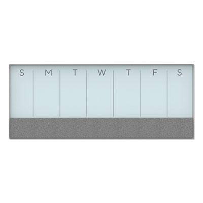 View larger image of 3N1 Magnetic Glass Dry Erase Combo Board, Weekly Calendar, 36 x 15.25, Gray/White Surface, White Aluminum Frame