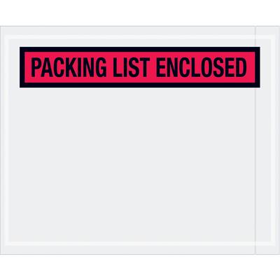 View larger image of 4 1/2 x 5 1/2" Red "Packing List Enclosed" Envelopes
