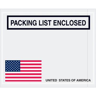 View larger image of 4 1/2 x 5 1/2" U.S.A. Flag "Packing List Enclosed" Envelopes