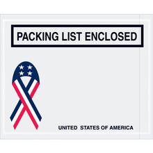 4 1/2 x 5 1/2" U.S.A. Ribbon "Packing List Enclosed" Envelopes