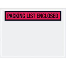 4 1/2 x 6" Red "Packing List Enclosed" Envelopes