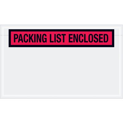 View larger image of 4 1/2 x 7 1/2" Red "Packing List Enclosed" Envelopes