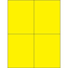4 1/4 x 5 1/2" Fluorescent Yellow Rectangle Laser Labels