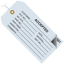 4 3/4 x 2 3/8" - "Accepted" Inspection Tags 2 Part - Numbered 000 - 499 - Pre-Wired